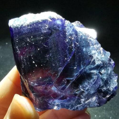 130gNatural dark purple Fluorite Crystal Mineral healing energy ring vein teaching specimen stone home decoration collection