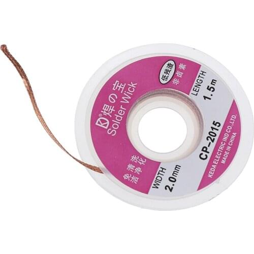 2Pcs 75cm Solder Wick Remover Desoldering Braid Wire Sucker Cable Fluxed Flux