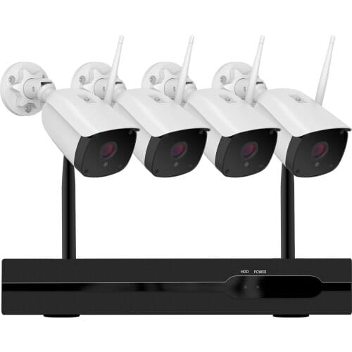 3MP Wireless Security Camera System, 8CH NVR 4pcs Wireless Security Cameras System with Color Night Vision, AI Human Detection