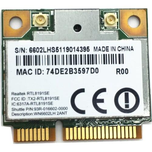 RTL8191se Half Hight Mini Pci-e Wireless wifi WLAN Card 802.11b/g/n 2.4 GHz 150Mbps Network WiFi Adapter