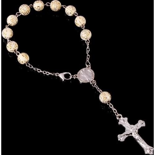 48 pieces Jerusalem cross bracelet rosary bracelets sacred place Jerusalem faith cross rosary bracelet