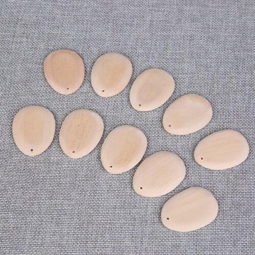 Maple Wood Beads DIY Handmade Jewelry Accessories Oval Shape Earrings Unfinishee Findings Bracelet Wooden Pendant 20Pcs/Lot