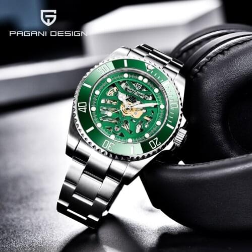 PAGANI DESIGN Mens Watches Skeleton Mechanical Watch For Men Automatic Watch Men Stainless Steel Wrist Watch Reloj Hombre 2020