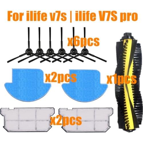 Chuwi ilife v7 v7s v7spro V7s plus Robotic Vacuum Cleaner parts kit main brush+side brush+dust hepa filter+mop cloth accessories