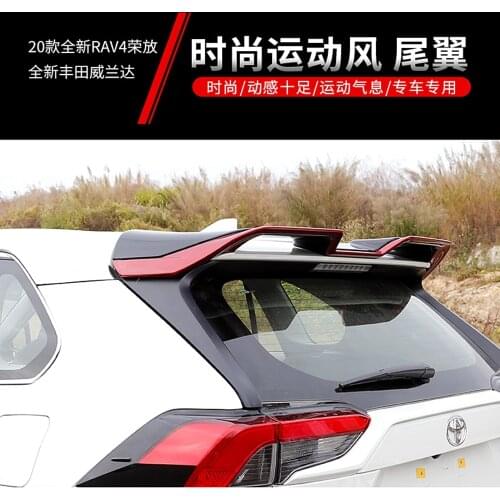 For New RAV4 RAV 4 2019 2020 ABS Plastic Unpaint Exterior Rear Spoiler Tail Trunk Boot Wing Decoration Car Styling