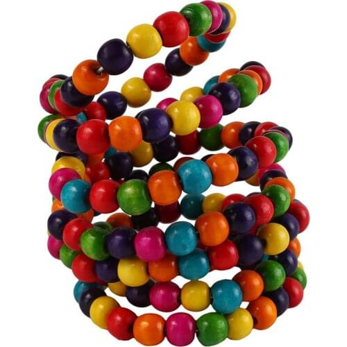 Parrot Wooden Beads Toys Rotating Bird Climbing Ladder Bite Toy Swing Stand Stand Pole Bird Supplies Parrot Toy