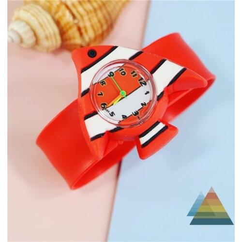 Kids Watch Cartoon Ocean Whale Shark Starfish Sea Turtle Mermaid Silicone Quartz Kids Watch for Boys Girls Baby Gift Toy Clock