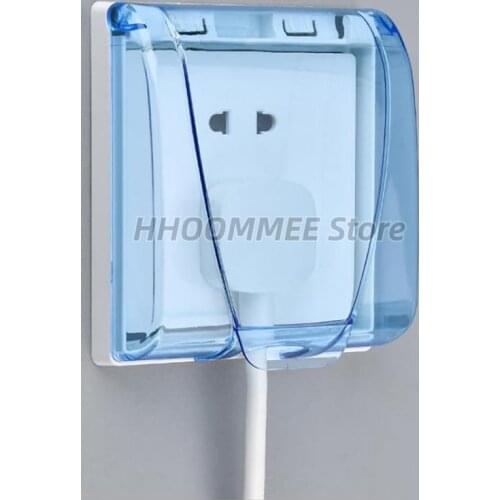 For Type-86 Wall Socket Waterproof Box Board Panel Switch Protection Box, Nail-free Glue Paste Easy Installation Waterproof Box