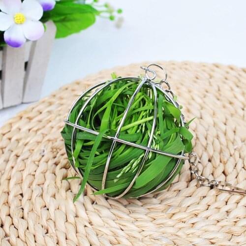 Stainless Steel Pet Rabbits Grass Ball Guinea Pig Rat Hamster Hanging Rack Food Dispenser Bunny Feeder Feed Trough Hay Pet Toy