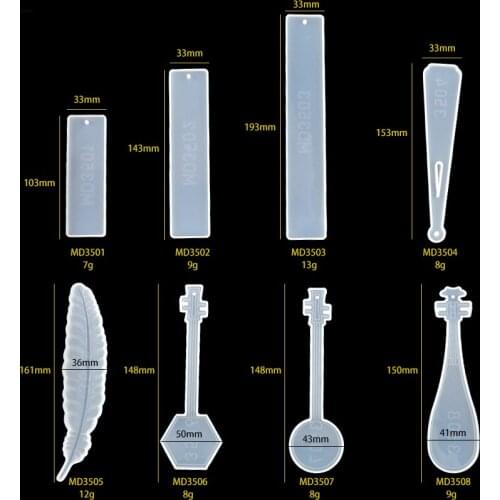 Rectangle Bookmark Resin Mold Silicone UV Epoxy Jewelry Casting Moule Silicone Resine For DIY Craft Tools