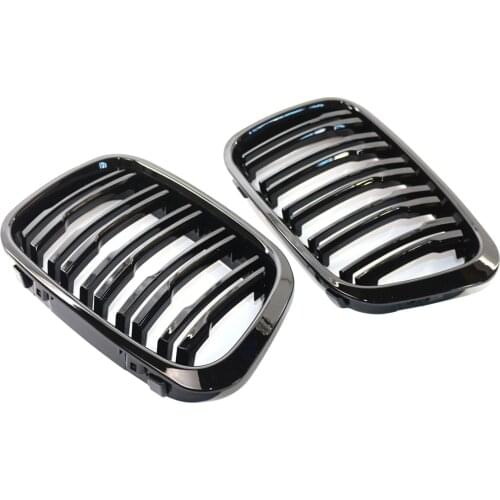 Glossy Black Front Hood Kidney Grille Replacement Compatible with BMW E46 4 Door 1998-2001 Sedan 320i 323i 330i