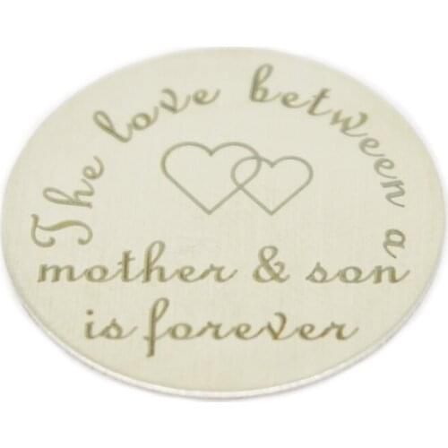 Hot sale stainless steel 22mm floating pendant 10pcs round love is forever plate for 30mm glass lockets