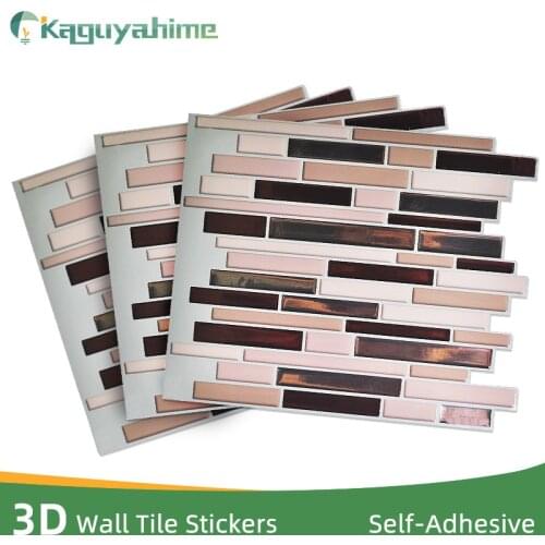 Kaguyahime 3D Crystal Wall Stickers Self Adhesive Mosaic Tiles Waterproof DIY Stickers Wall Tile Decor Sticker 3D Wall Stickers