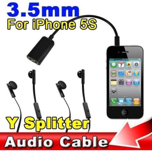Kebidumei Dual male to Female Jack 3.5 mm Audio cable Splitter adapter two lovers in ear earphone headphone For iphone