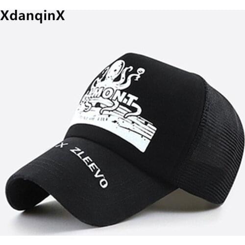 Summer Mens Mesh Cap Breathable Baseball Caps Cartoon Pattern Hip Hop Hat Womens Sports Cap Adjustable Size Couple Travel Cap
