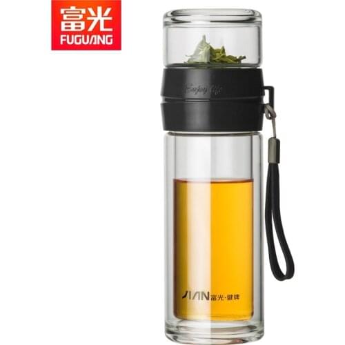 320ml Creative Transparent Glass Water Bottle with Stainless Steel Filter Double Wall Glass Magic Teapot TeaCup Drinkware