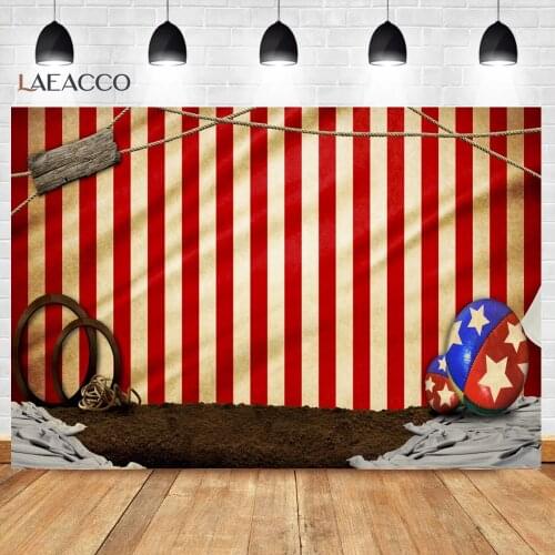 Laeacco Red Stripes Pattern Baby Circus Eggs Wheel Party Baby Portrait Photography Backgrounds Photo Backdrops For Photo Studio