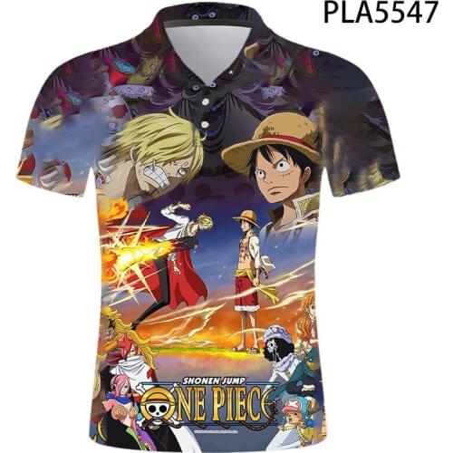 Comics One Piece Polo Homme Summer 3D Printed Polo Shirt Men Fashion Streetwear Casual Hombres Harajuku Cool Short Sleeve Ropa