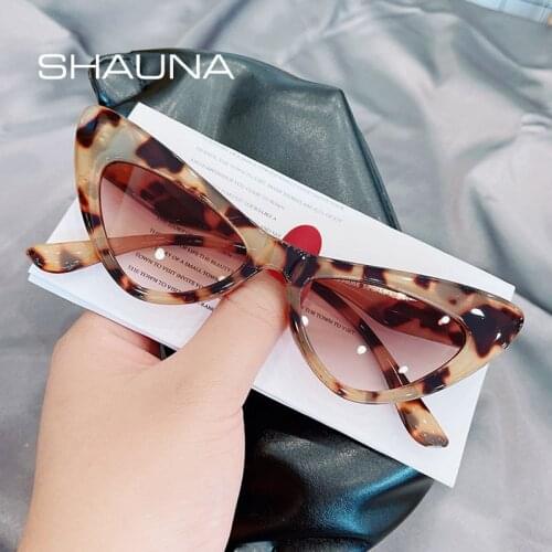 SHAUNA Retro Cat Eye Jelly Color Sunglasses Women Fashion Green Orange Shades UV400 Men Trending Sun Glasses