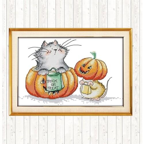 The Cat and Mouse Cotton Thread Embroidery Needlework Sets DIY Needlework Crafts Wall Home Decor Cross Stitch Kits Patterns Kits