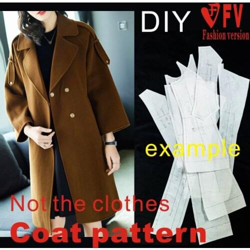 New style womens double-sided cashmere coat pattern 1:1 garment sewing drawing BFY-228
