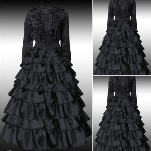 HistoricalCustomer-made Black 1800S Victorian dress 1860s Civil war Dress Vintage dress Traveling Visiting suit US6-36 V-342