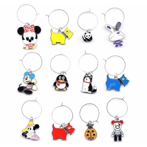 Wine Charms jewelryGoblet Champagne Wine Glass Charm Cup Centerpieces Accessories Party Supplies Wedding Decoration charm random