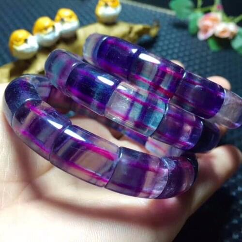 Drop shippingNatural fluorite fluorite crystal rectangular ball bracelet For Women Free shipping
