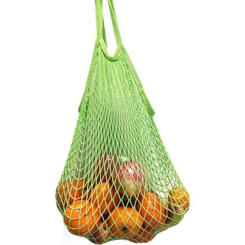 Reusable Shopping Mesh Bag Cotton Sling Bag Portable String Net Bags Grocery Shopper Tote Handbag Cotton Frabic Bag for Storage