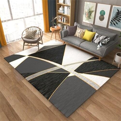 Nordic Light Luxury Geometric Carpet Large Rugs for Living Room Home Decoration Rug Bathroom Anti-slip Carpets Room Decor