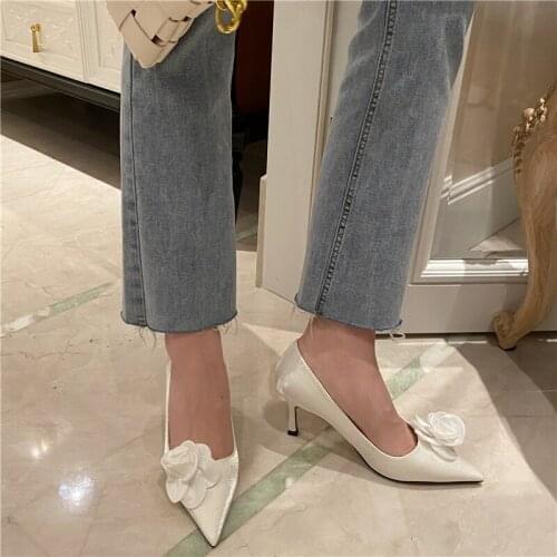 Fall spring Shoes with flower pumps high Heels 2021 Fashion Woman Pumps Stiletto Women Shoes Sexy Party Shoes Women High Heels