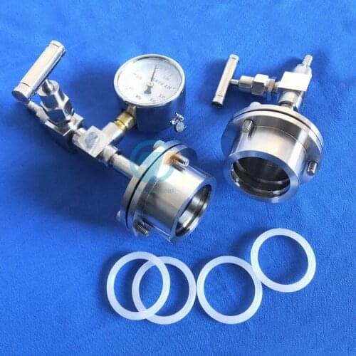 Smart Vacuum Sealing Assembly Flange for 42mm dia Tube Furnace with Valve / Vacuum Meter
