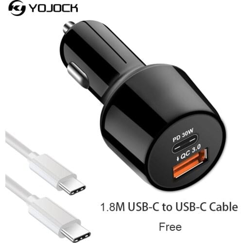 YOJOCK USB Type-C PD Charger Quick Charge QC3.0 Power Delivery Fast Charging for Nintendo Switch Xiaomi+1.8M White USB C Cable