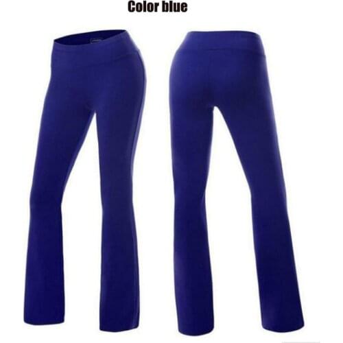 Women Flare Wide Legging Elastic Solid Color Trousers Bell Bottom Yoga Long Pants Casual MC889