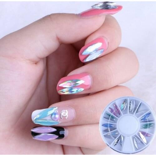 1 Wheel Nail Art Decoration in the Wheel 4*13MM big Resin Horse-Eye Shape 6 Colors in Wheel OD177