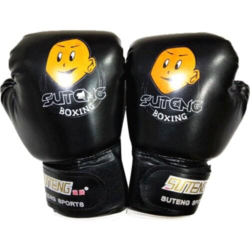 1 Pair Child Boxing Gloves Kids Training Fighting Gloves Muay Thai Sparring Punching Kickboxing Breathable PU Gloves Mitts 2021