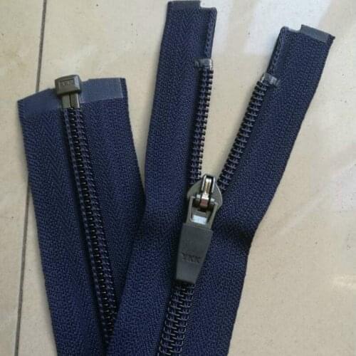 10pcs/lot Ykk Nylon Zipper #5 Leather Slider Black Dark Blue Open End Outdoor Sports Jacket Sewing Accessories