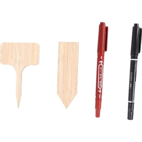 100pcs Bamboo Plant Labels With 2 Pen Eco-Friendly Wooden Plant Sign Tags Garden Markers Garden Signs Plant Labels Flowers Tools