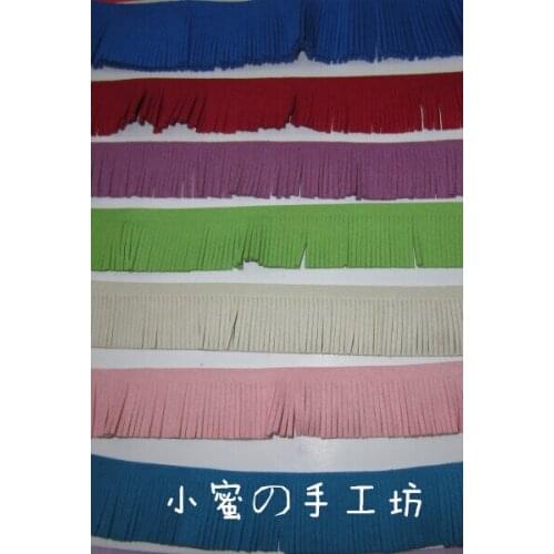 8cm 1.4mm thick Korean man-made suede fringe tassel trim, velvet tassel fringe,SF190219A