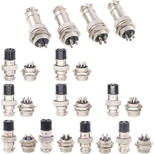 1set Aviation Socket Plug GX16 2/3/4/5/6/7/8/9/10 Pin Round Male and Female 16mm Wire Panel Connector Bottom Board Wiring Socket