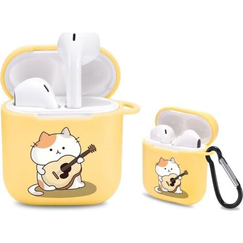 Cases for Airpods 1 and 2 Yellow Earphone Protective Cover AirPods 1/2 Case for AirPods Charging Case Shock-Proof Silicone