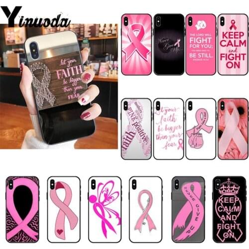 Yinuoda Girl Breast Cancer pink Ribbon Phone Case cover For iPhone X 6 6S Plus coque for iPhone XS MAX SE 12 Pro Promax