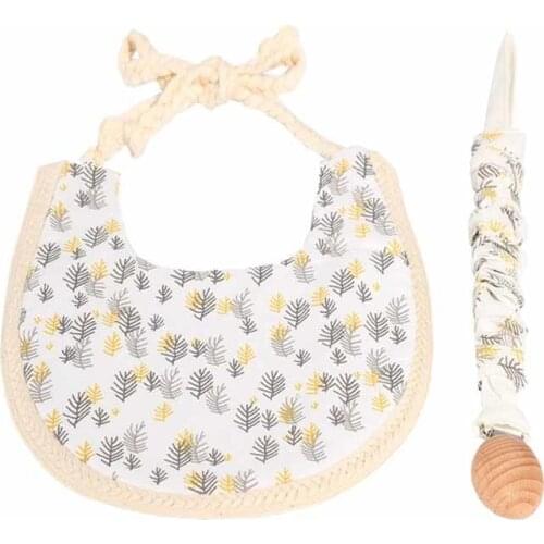 Baby Pacifier Clip Dummy Chains Dropship Baby Bibs Triangle Double Cotton Bibs Cartoon Print Saliva Towel Baby Feeding Apron