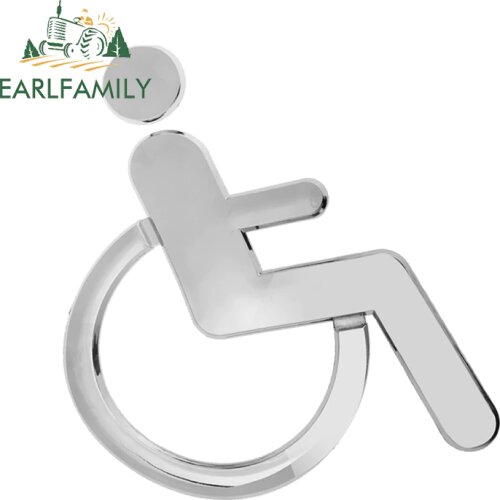 EARLFAMILY 13cm x 12.5cm for Disabled Sign Car Assessoires Stickers Vinyl Decal Occlusion Scratch Surfboard Car Door Protector