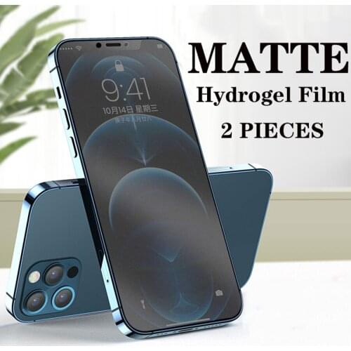 2PCS Full Cover Matte Hydrogel Film For iPhone 7 8 6s Plus 11 12 13 Pro mini XR X XS Max SE 2020 TPU Screen Protector Not Glass