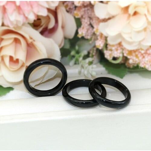 Fashion lucky classic ring gift couple ring natural black texture men and women handmade brand jewelry natural
