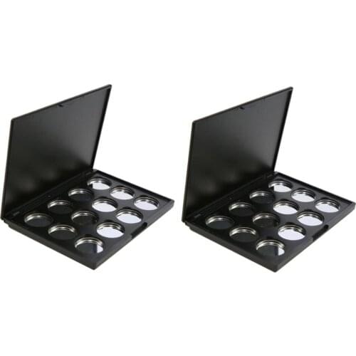 2Pcs 12 Slots Empty Magnetic Eyeshadow Palette Blusher Powder Lipstick Storage Holder Box Container Case Pallet Tray with Pans