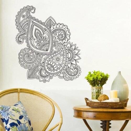 Mandalas Lotus Wall Sticker Mehndi Home Decor Yoga Ornament Indian Buddha OM Symnol Decal Art Sticker Lotus Flower Living Room