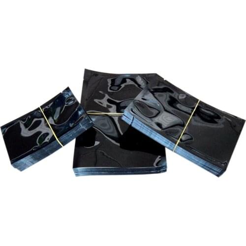 100 Pcs Shiny Black Foil Pouch Black Bags Black Foil Heat Seal Bags Aroma Barrier Bags Moisture Proof Food Grade Materials