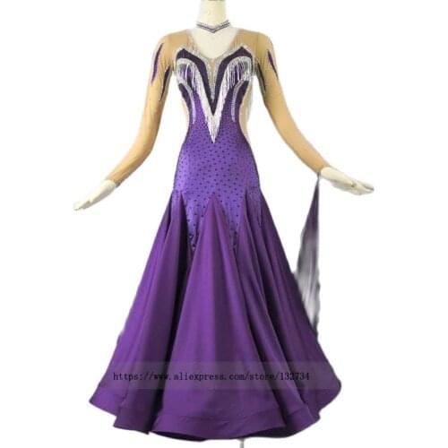 New Purple ballroom costumes of 2019 standard ballroom dancing dresses waltz flamenco dress costume dance costumes dancewear